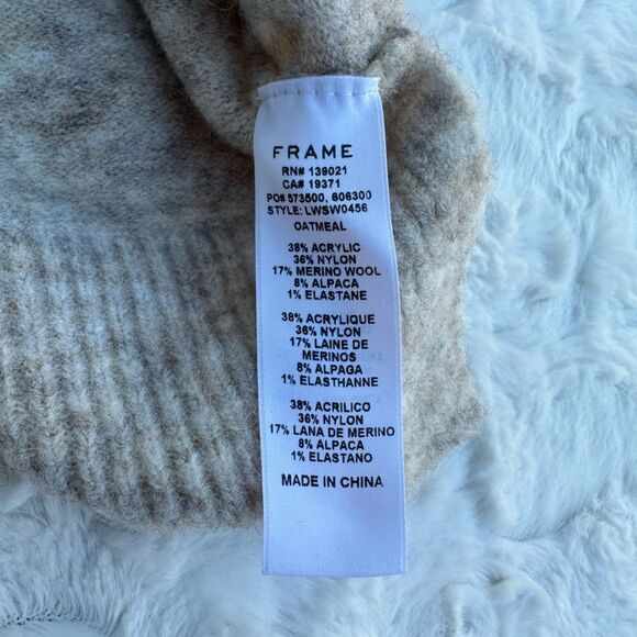 FRAME Swingy Turtleneck Sweater Oatmeal Alpaca Wool - Picture 10 of 10
